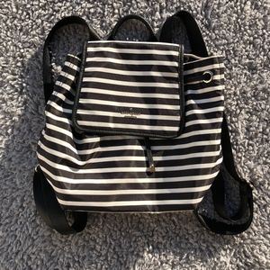 Kate Spade Black and White Stripes Backpack